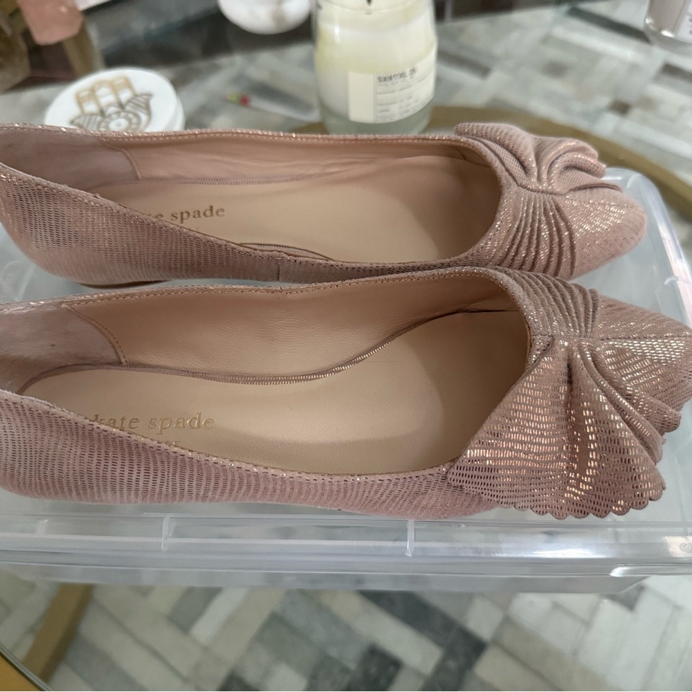 Kate Spade Pink Ballet Flats with Bow Detail